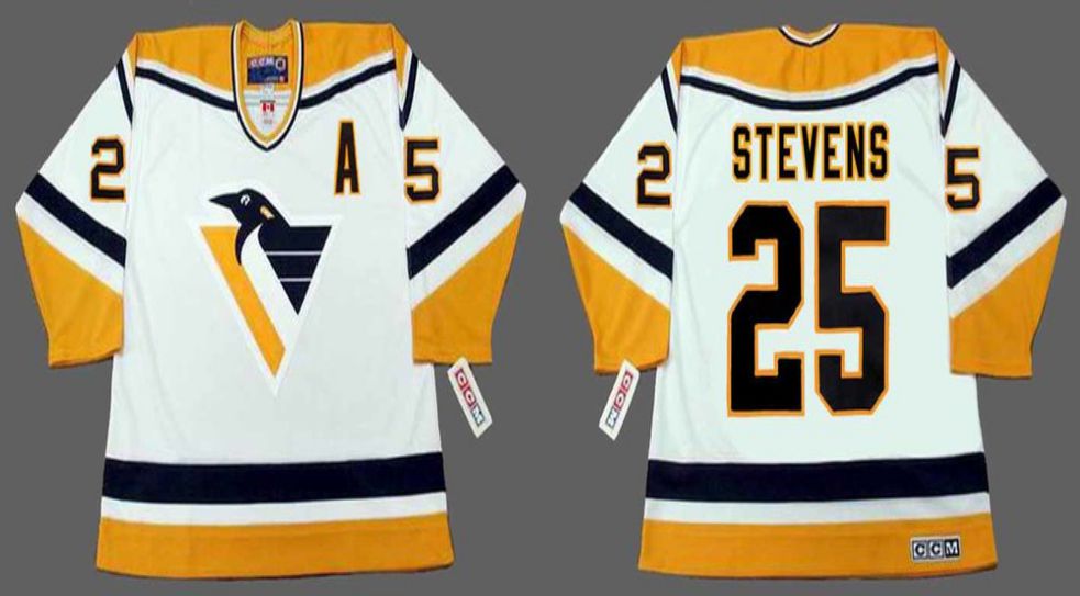 2019 Men Pittsburgh Penguins 25 Stevens White CCM NHL jerseys